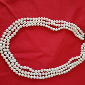 3 stand cultured pearl necklace